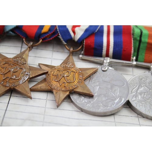 391 - WW2 Mounted Medal Group & Original Paperwork Navy