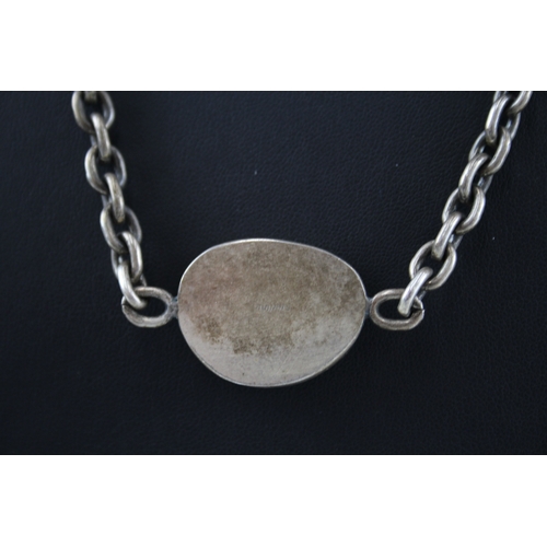 334 - Silver gemstone necklace (59g)