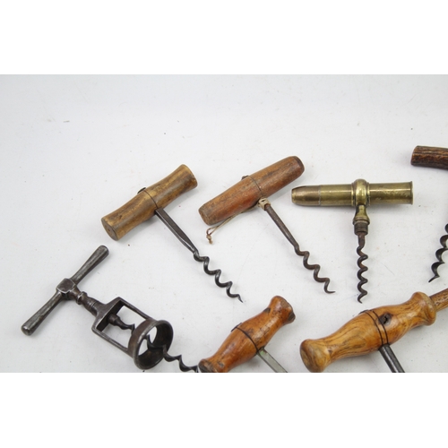 474 - Antique Corkscrews Bottle Openers Inc Bamboo Horn Wooden Trench Art Etc x 17