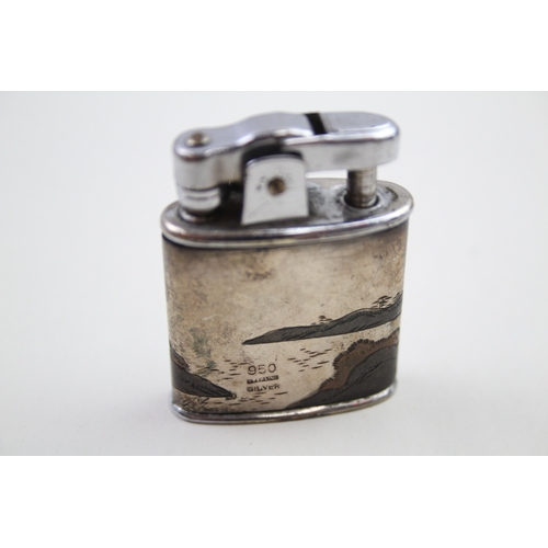 37 - .950 silver cased cigarette lighter