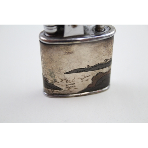 37 - .950 silver cased cigarette lighter