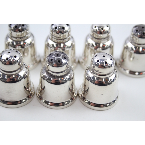 45 - 8 x .925 sterling small salt & pepper shakers / cellars