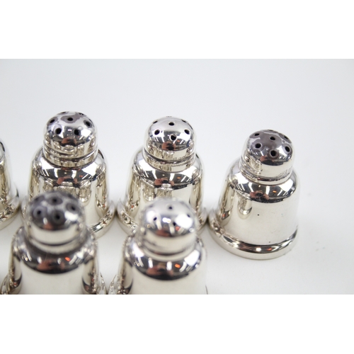 45 - 8 x .925 sterling small salt & pepper shakers / cellars