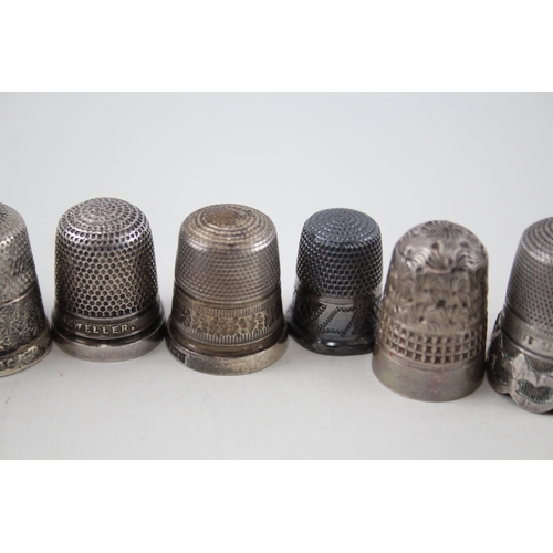 46 - 8 x .925 sterling thimbles inc charles horner