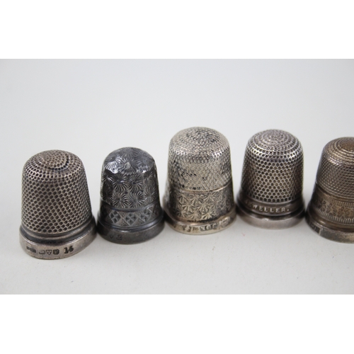 46 - 8 x .925 sterling thimbles inc charles horner