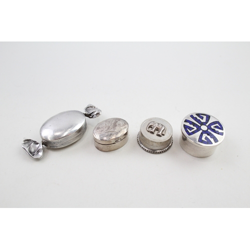 75 - 4 x .925 sterling silver pill / trinket boxes