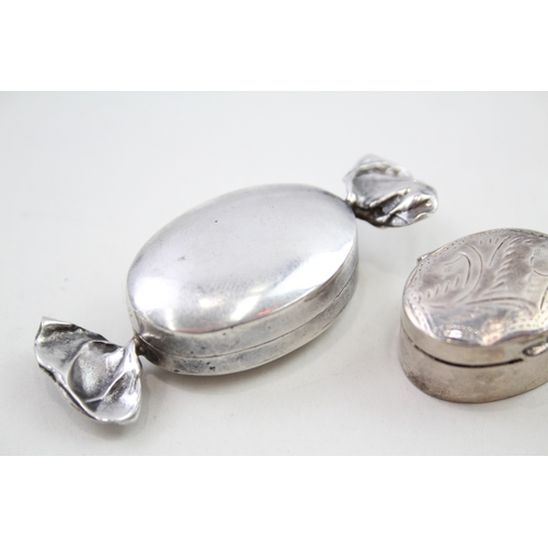 75 - 4 x .925 sterling silver pill / trinket boxes