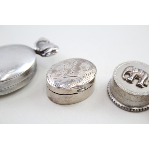 75 - 4 x .925 sterling silver pill / trinket boxes