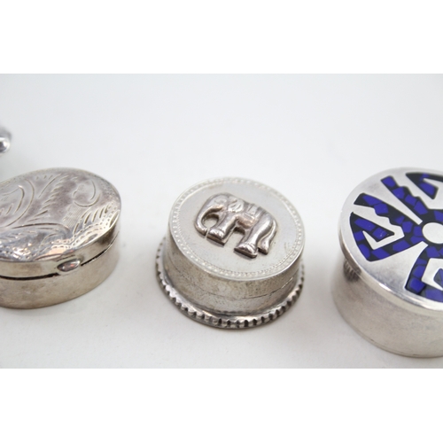 75 - 4 x .925 sterling silver pill / trinket boxes