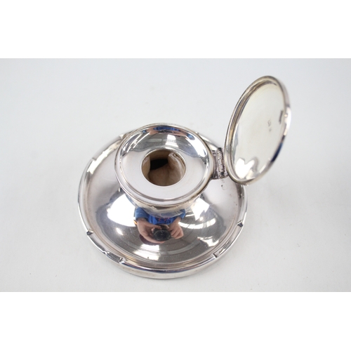 77 - vintage .925 sterling weighted inkwell