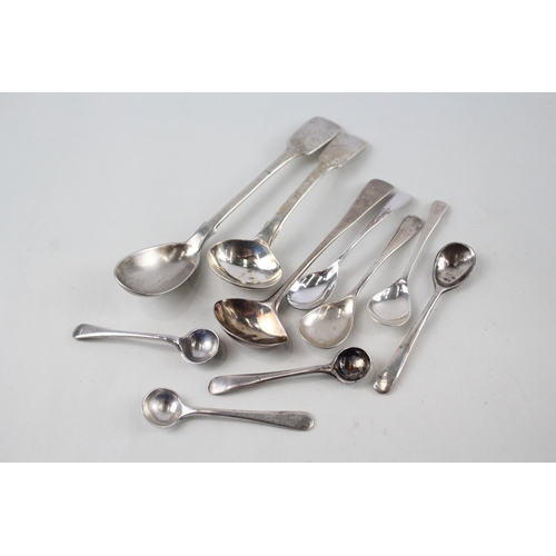 78 - 10 x .925 sterling condiment spoons inc georgian