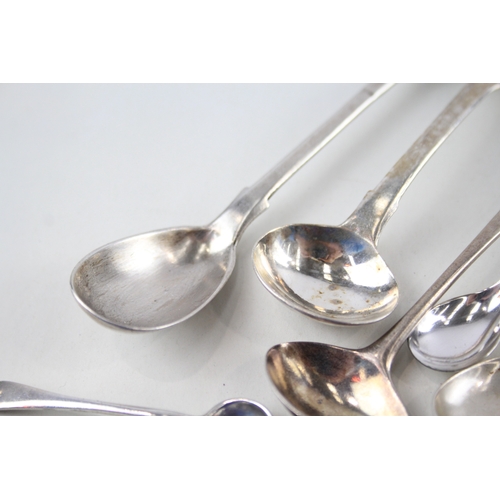 78 - 10 x .925 sterling condiment spoons inc georgian