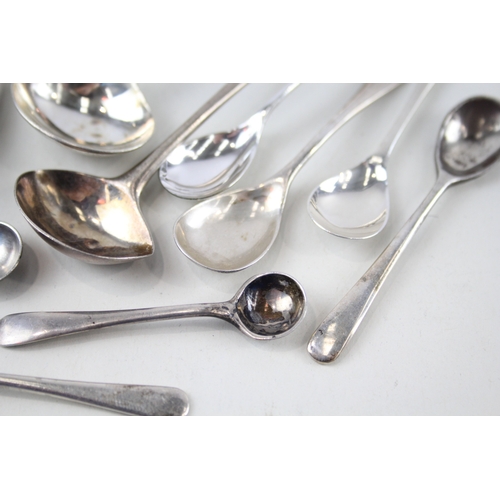 78 - 10 x .925 sterling condiment spoons inc georgian