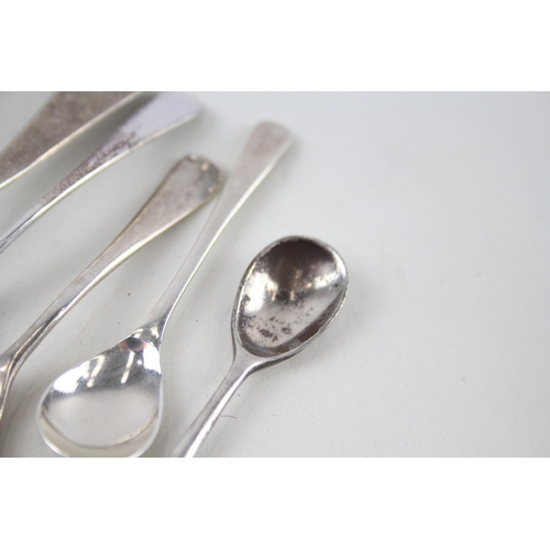 78 - 10 x .925 sterling condiment spoons inc georgian