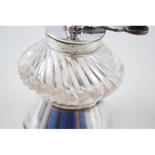 79 - .925 sterling & cut glass pepper mill