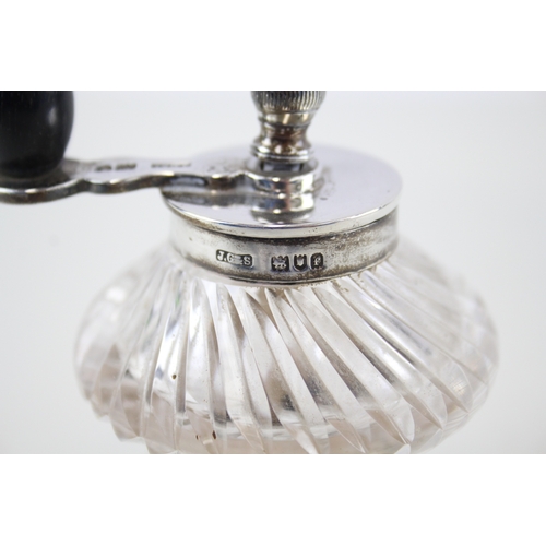 79 - .925 sterling & cut glass pepper mill