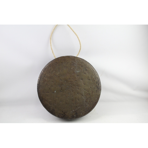 479 - Antique Bronze / Brass Gong Ceremonial Suspended 5.2kg 16