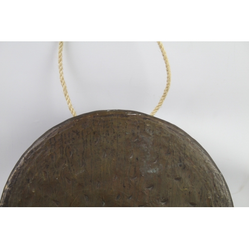 479 - Antique Bronze / Brass Gong Ceremonial Suspended 5.2kg 16