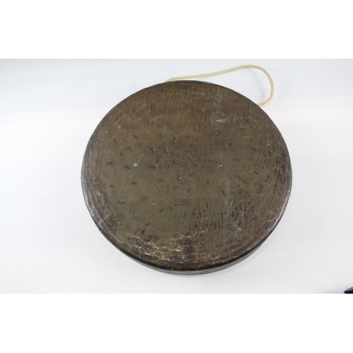 479 - Antique Bronze / Brass Gong Ceremonial Suspended 5.2kg 16