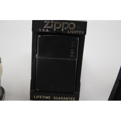 490 - Zippo Lighter Job Lot Inc Boxed Varga Girl Vintage Brush Finish Matt Black x 5