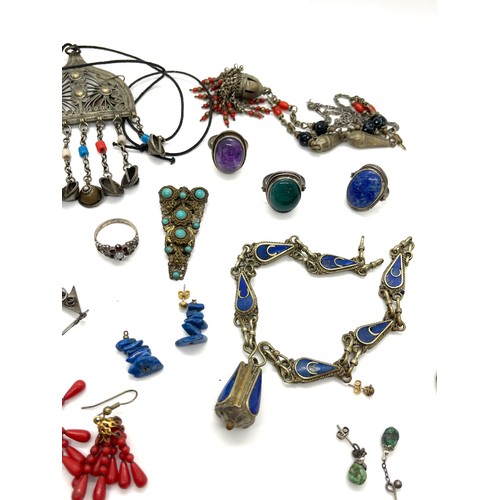 608 - Tray of assorted mexican/ mexican style jewellery