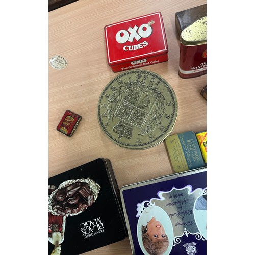 342 - Selection of vintage tins to include advertising etc