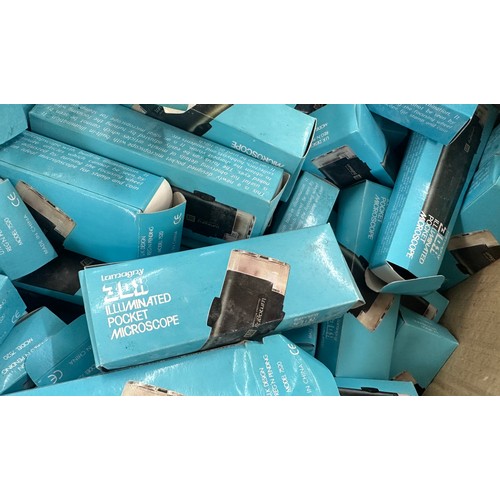 338 - Large selection of Lamagny 30 X illumated pocket microscopes