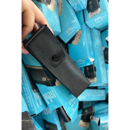 338 - Large selection of Lamagny 30 X illumated pocket microscopes
