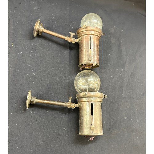 92 - Antique copper wall lights, approximate measurements:  5 x 10 inches