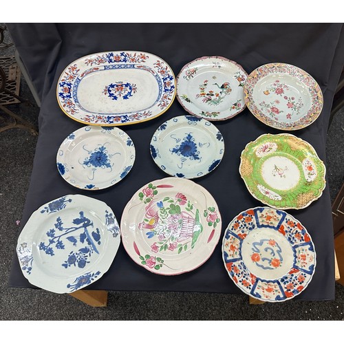 582 - Selection of assorted antique and later plates