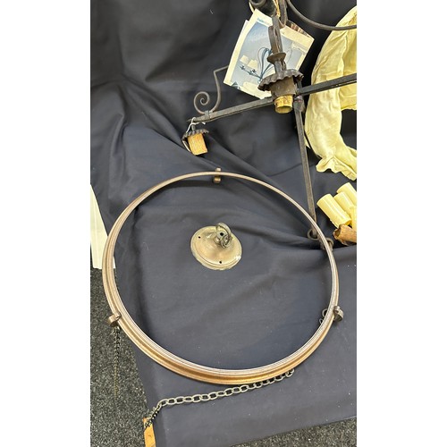 306 - Vintage light shade and accessories