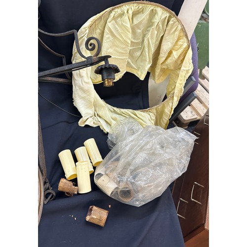 306 - Vintage light shade and accessories