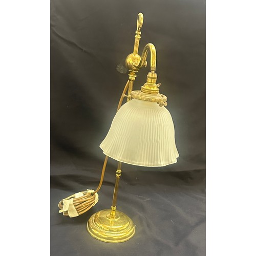 33 - Vintage brass lamp, 21 inches tall