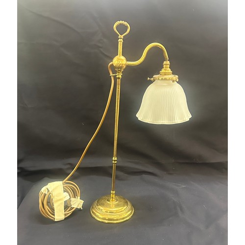 33 - Vintage brass lamp, 21 inches tall