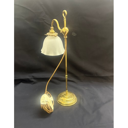 33 - Vintage brass lamp, 21 inches tall