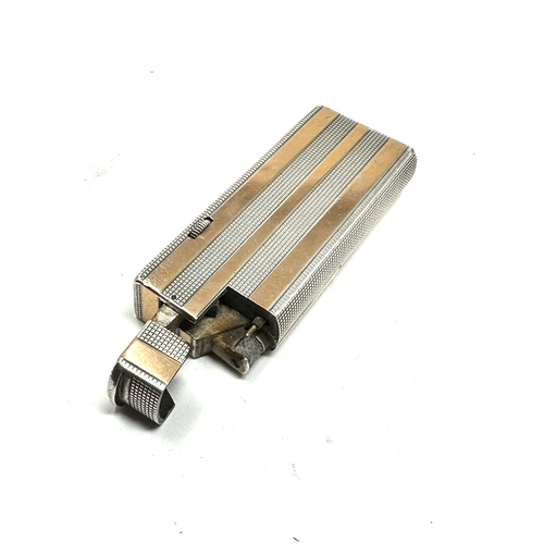 466 - Vintage silver & gold striped Dunhill cigarette lighter