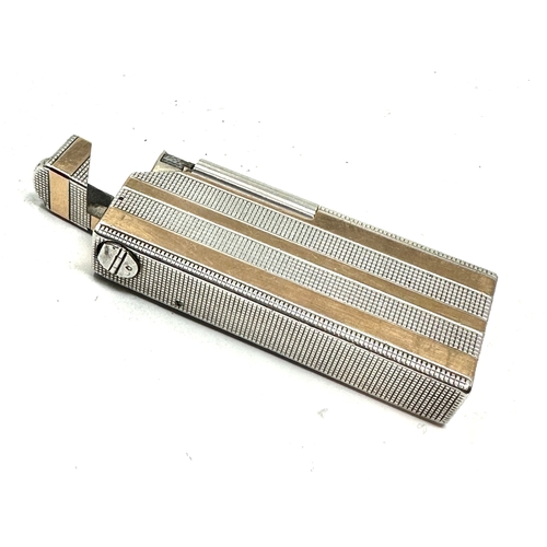 466 - Vintage silver & gold striped Dunhill cigarette lighter