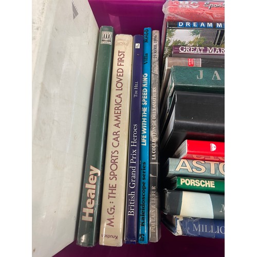 294 - Selection of motoring and motor racing books to includes Harley Davidson, Aston Martin, Healy etc