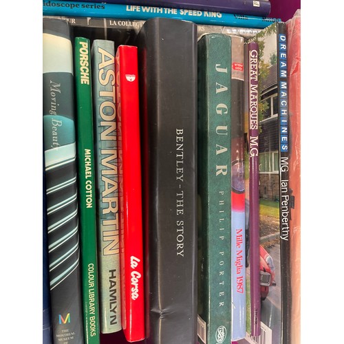 294 - Selection of motoring and motor racing books to includes Harley Davidson, Aston Martin, Healy etc