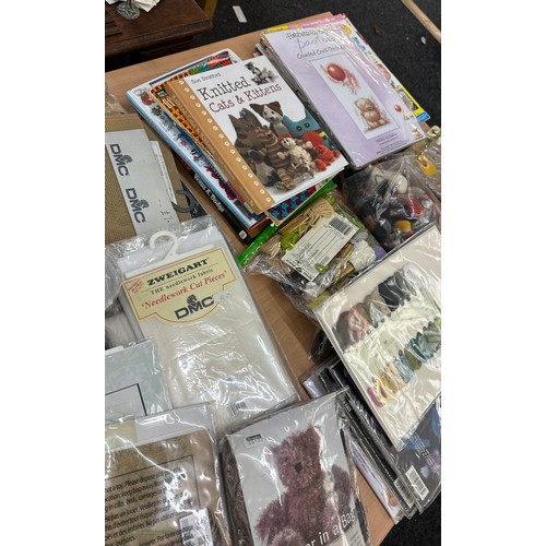 271 - Large selection of assorted knitting patterns, books, wool etc