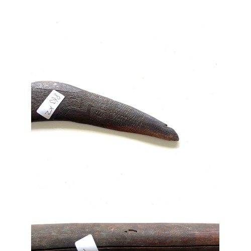 601 - Ethnigraphical woven axe/ handle boomerang