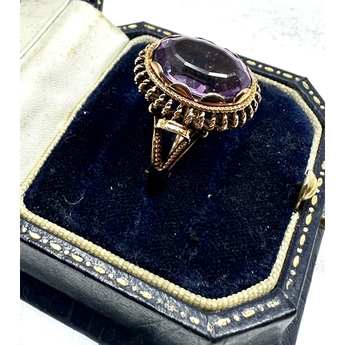 158 - 9ct gold  amethyst ring weight 5.5g