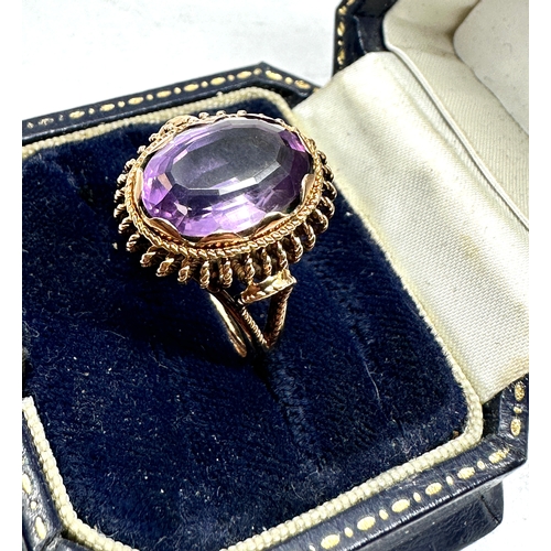 158 - 9ct gold  amethyst ring weight 5.5g