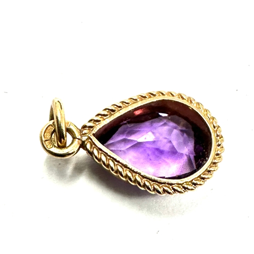 161 - 9ct gold amethyst pendant