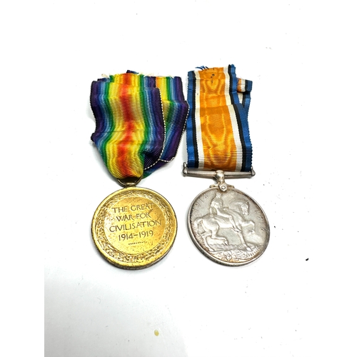 363 - WW1 Medal pair K.I.A 108325 gnr f.barnes .r.a