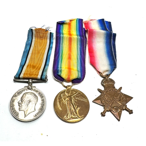 366 - WW1 trio medals to z-850 pte h.barlow rifle brigade