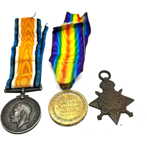 368 - ww1 trio medals K.I.A 1845 PTE O.J.WYMAN Northampton reg