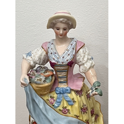 456 - Three antique hard paste porcelain figures Dresden & Volkstedt marks one unmarked tallest approx 19c... 