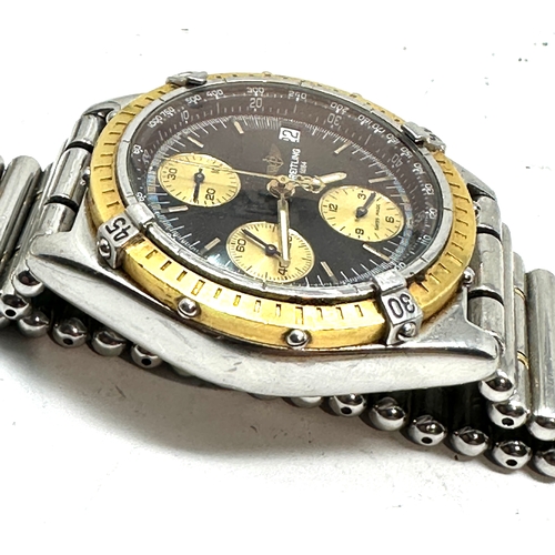 433 - BREITLING 1884 chronograph steel / gold automatic gents wristwatch D130487the watch is ticking