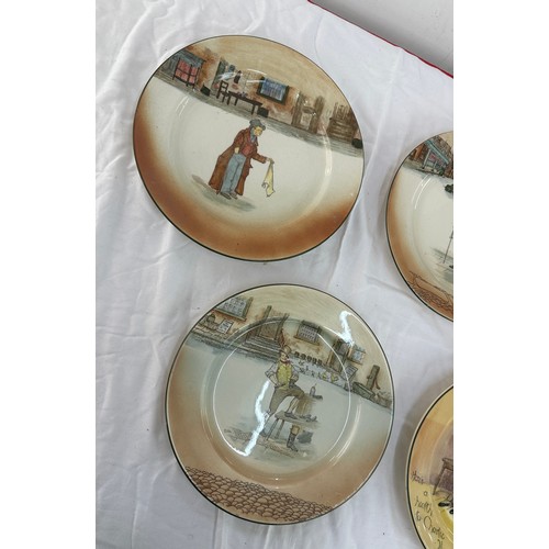 568 - Selection of antique Royal Doulton collectors plates to include ' Sam Weller', ' The Artful Dodger' ... 